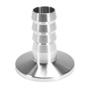 KF - Rubber Hose Adapter, KF 25 (NW 25) to 1" Barb, Stainless Steel 304 Vacuum Fitting